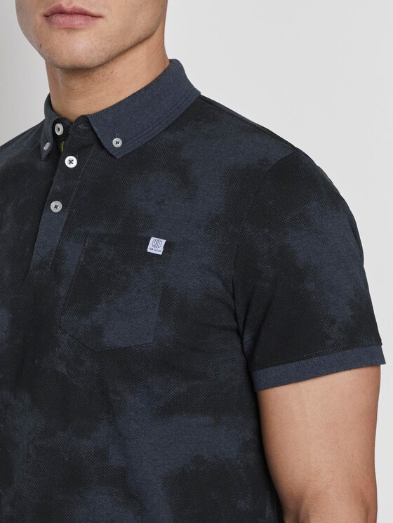 Gemustertes Poloshirt - Männer - sky captain blue white melange Gemustertes Poloshirt - Männer - sky captain blue white melange - 9 - TOM TAILOR