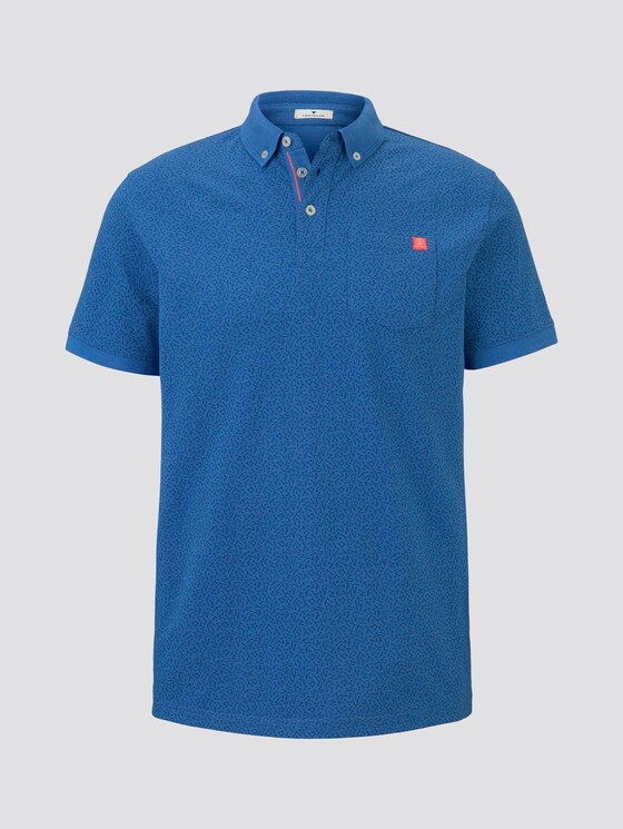 Gemustertes Poloshirt - Männer - victory blue white melange Gemustertes Poloshirt - Männer - victory blue white melange - 7 - TOM TAILOR