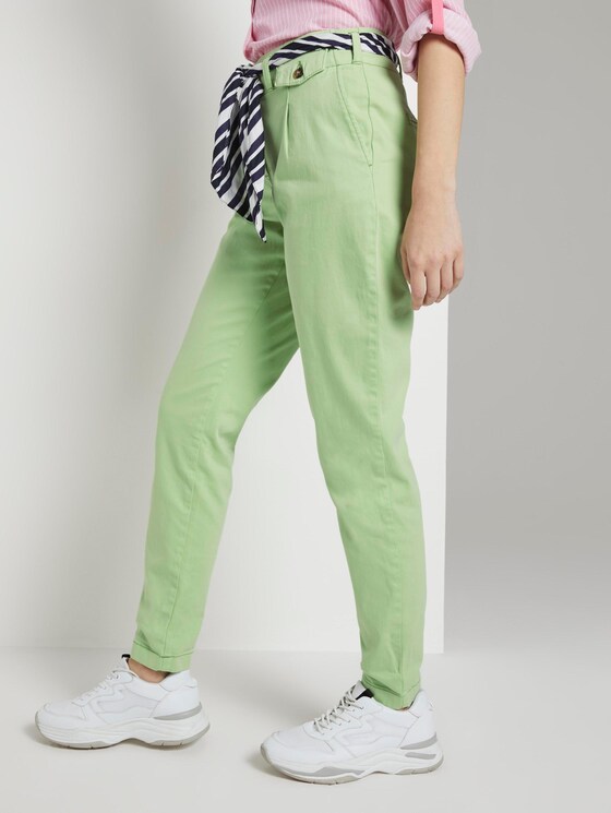 Paperbag trousers - Women - light pistachio green Paperbag trousers - Women - light pistachio green - 11 - TOM TAILOR
