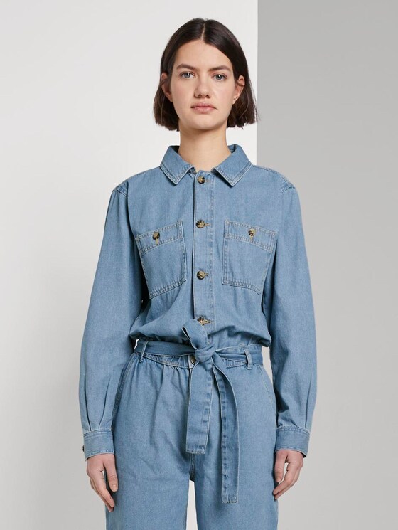 Jeans Jumpsuit - Frauen - Used Mid Stone Blue Denim Jeans Jumpsuit - Frauen - Used Mid Stone Blue Denim - 1 - TOM TAILOR Denim