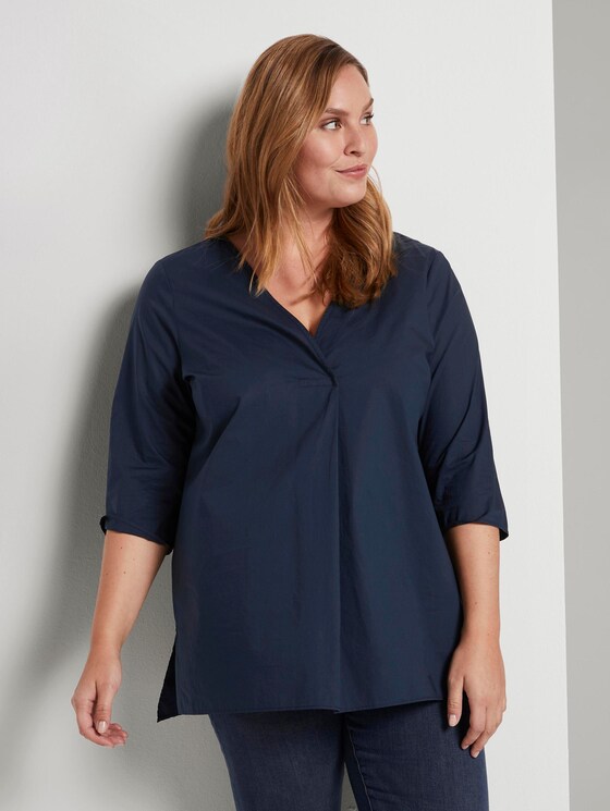 Loose blouse with pleats - Women - Real Navy Blue Loose blouse with pleats - Women - Real Navy Blue - 5 - My True Me
