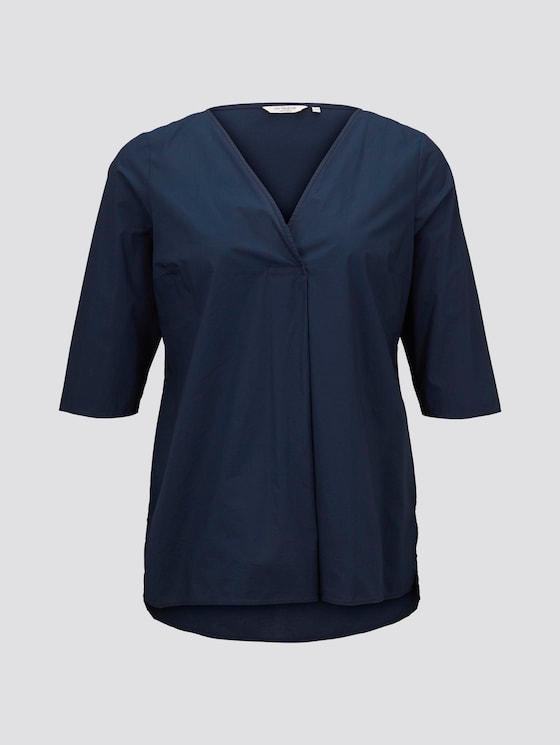 Loose blouse with pleats - Women - Real Navy Blue Loose blouse with pleats - Women - Real Navy Blue - 7 - My True Me