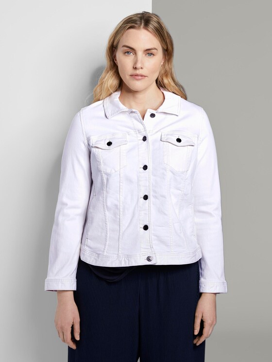 Farbige Jeansjacke - Frauen - White Farbige Jeansjacke - Frauen - White - 1 - My True Me