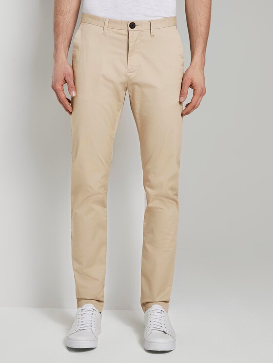 chino trousers in tech style - Men - Cashew Beige chino trousers in tech style - Men - Cashew Beige - 1 - TOM TAILOR