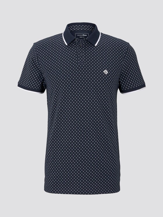 Gedessineerde Polo hemd - Mannen - navy small diamond dot print Gedessineerde Polo hemd - Mannen - navy small diamond dot print - 7 - TOM TAILOR Denim