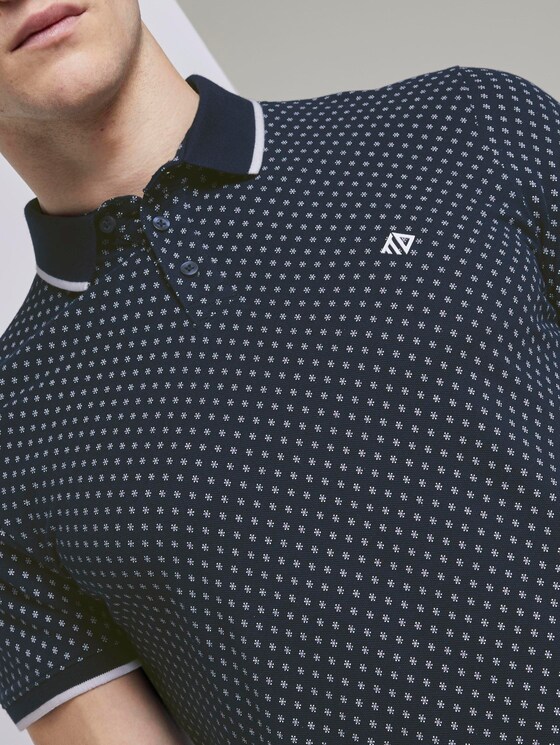 Gedessineerde Polo hemd - Mannen - navy small diamond dot print Gedessineerde Polo hemd - Mannen - navy small diamond dot print - 9 - TOM TAILOR Denim