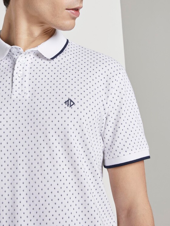 Poloshirt mit Alloverprint - Männer - white small diamond dot print Poloshirt mit Alloverprint - Männer - white small diamond dot print - 9 - TOM TAILOR Denim