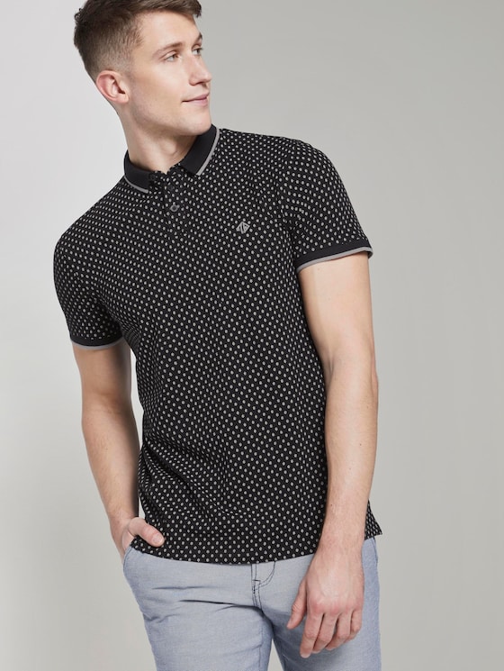 lacoste patterned polo