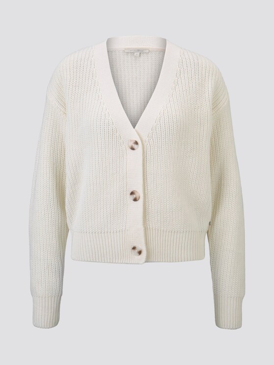 Kurzer Grobstrick-Cardigan - Frauen - Gardenia White Kurzer Grobstrick-Cardigan - Frauen - Gardenia White - 7 - TOM TAILOR Denim