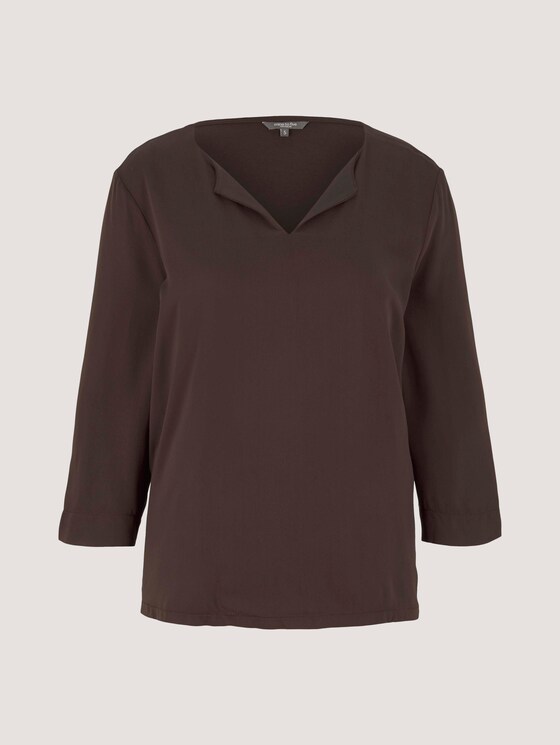 Tunikabluse mit V-Ausschnitt - Frauen - dark oak brown Tunikabluse mit V-Ausschnitt - Frauen - dark oak brown - 7 - Mine to five