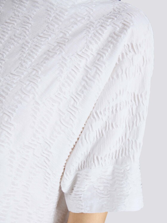Strukturiertes T-Shirt - Frauen - Whisper White Strukturiertes T-Shirt - Frauen - Whisper White - 10 - TOM TAILOR