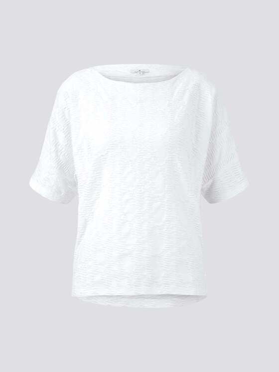 Strukturiertes T-Shirt - Frauen - Whisper White Strukturiertes T-Shirt - Frauen - Whisper White - 7 - TOM TAILOR