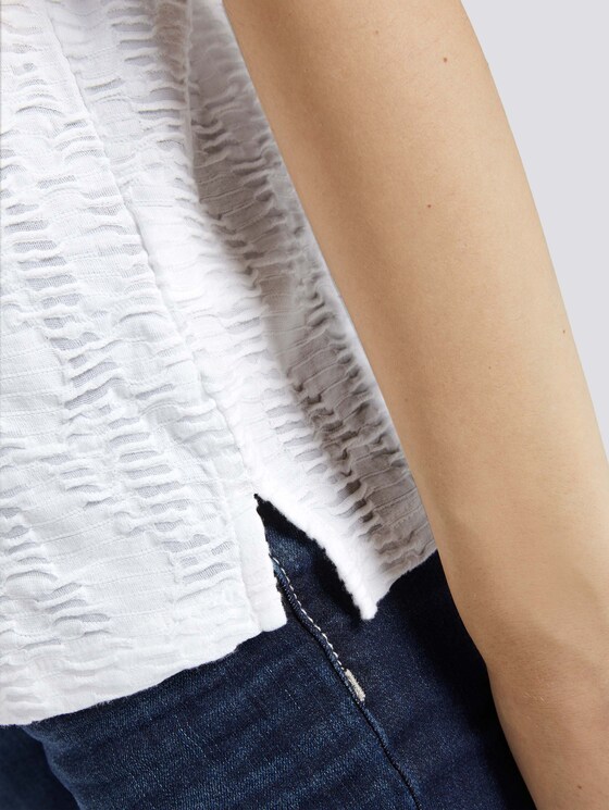 Strukturiertes T-Shirt - Frauen - Whisper White Strukturiertes T-Shirt - Frauen - Whisper White - 9 - TOM TAILOR