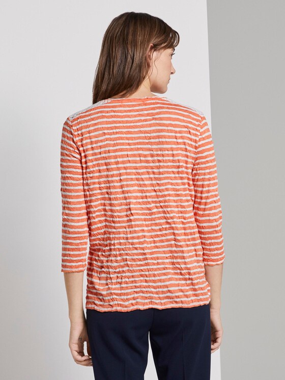Gestreiftes T-Shirt - Frauen - melon offwhite stripe Gestreiftes T-Shirt - Frauen - melon offwhite stripe - 2 - TOM TAILOR