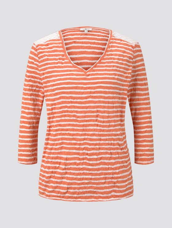 Gestreiftes T-Shirt - Frauen - melon offwhite stripe Gestreiftes T-Shirt - Frauen - melon offwhite stripe - 7 - TOM TAILOR