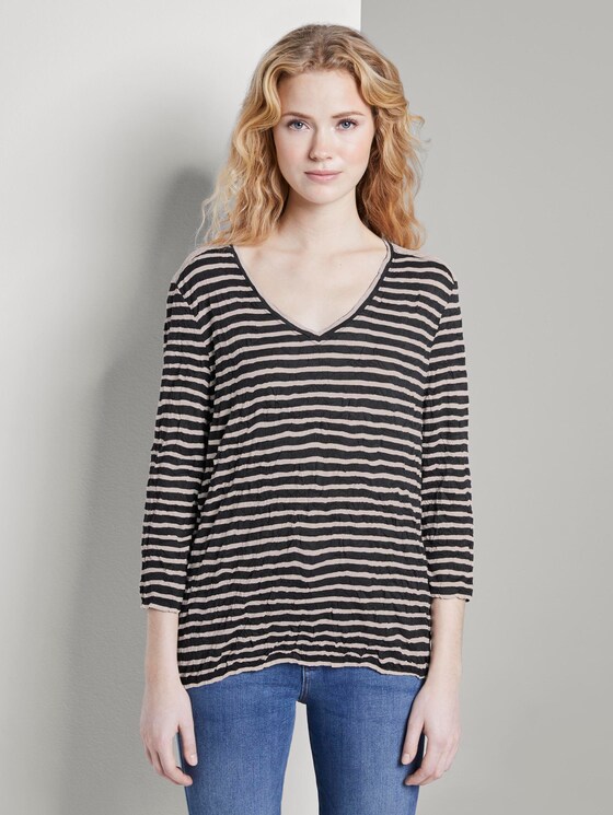 Gestreiftes T-Shirt - Frauen - navy offwhite stripe Gestreiftes T-Shirt - Frauen - navy offwhite stripe - 1 - TOM TAILOR