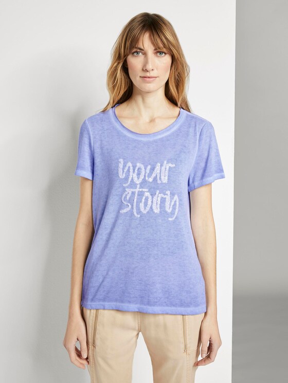 T-Shirt mit Schrift-Print - Frauen - Parisienne Blue T-Shirt mit Schrift-Print - Frauen - Parisienne Blue - 1 - TOM TAILOR