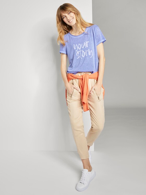 T-Shirt mit Schrift-Print - Frauen - Parisienne Blue T-Shirt mit Schrift-Print - Frauen - Parisienne Blue - 3 - TOM TAILOR