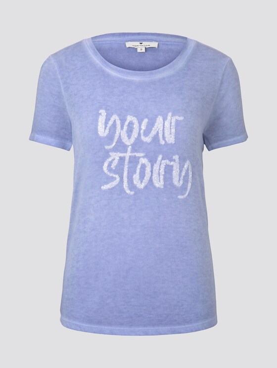 T-Shirt mit Schrift-Print - Frauen - Parisienne Blue T-Shirt mit Schrift-Print - Frauen - Parisienne Blue - 7 - TOM TAILOR