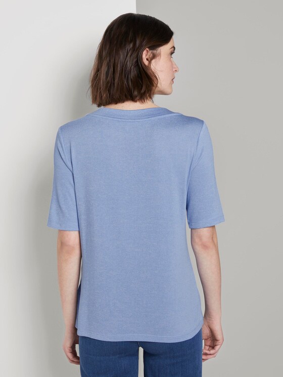 Meliertes T-Shirt - Frauen - parisienne blue melange Meliertes T-Shirt - Frauen - parisienne blue melange - 2 - TOM TAILOR