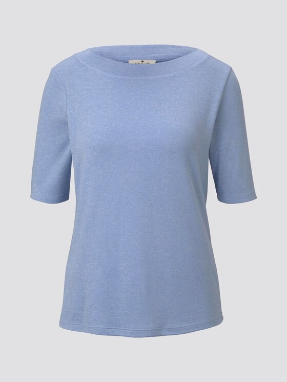 Meliertes T-Shirt - Frauen - parisienne blue melange Meliertes T-Shirt - Frauen - parisienne blue melange - 7 - TOM TAILOR
