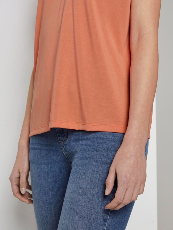 T-Shirt mit V-Ausschnitt - Frauen - fruity melon orange T-Shirt mit V-Ausschnitt - Frauen - fruity melon orange - 10 - TOM TAILOR