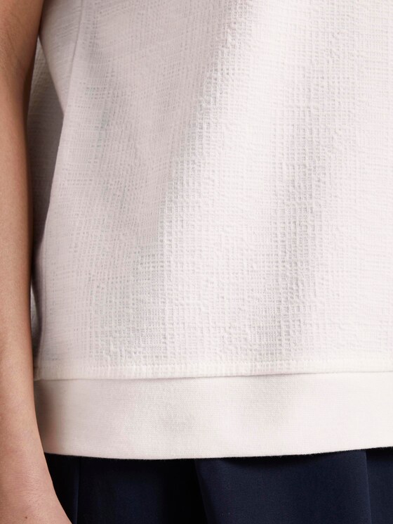 Strukturiertes T-Shirt - Frauen - Whisper White Strukturiertes T-Shirt - Frauen - Whisper White - 10 - TOM TAILOR