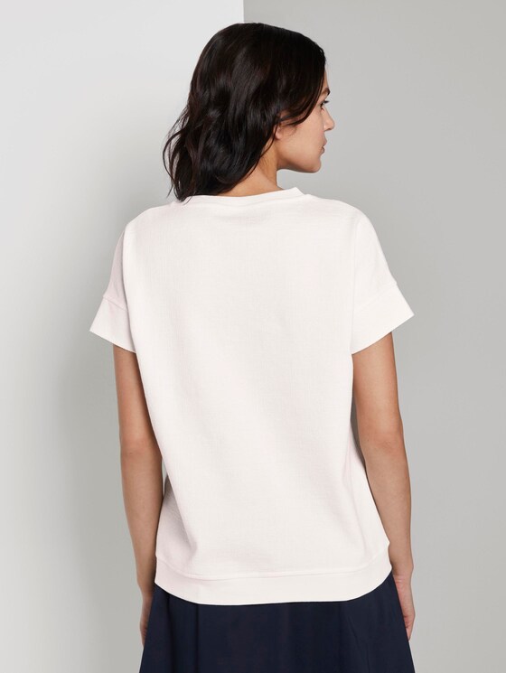 Strukturiertes T-Shirt - Frauen - Whisper White Strukturiertes T-Shirt - Frauen - Whisper White - 2 - TOM TAILOR
