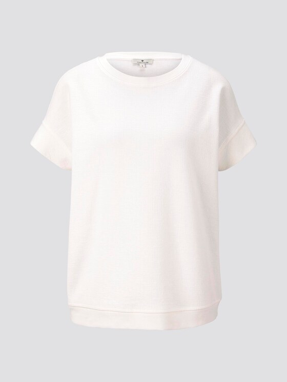 Strukturiertes T-Shirt - Frauen - Whisper White Strukturiertes T-Shirt - Frauen - Whisper White - 7 - TOM TAILOR