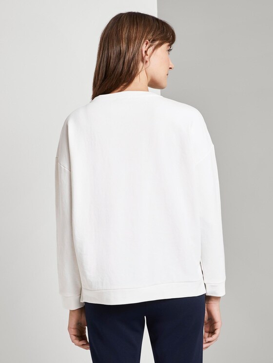 Sweatshirt with a letter print - Women - Whisper White Sweatshirt with a letter print - Women - Whisper White - 2 - TOM TAILOR