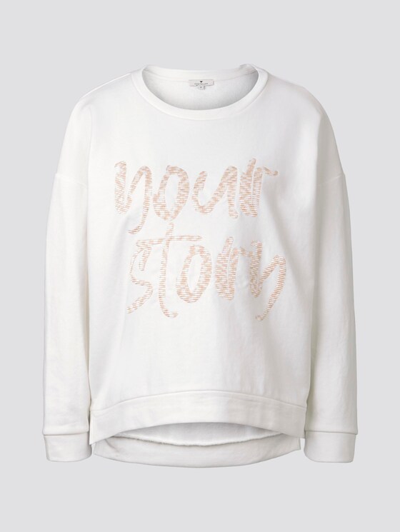 Sweatshirt with a letter print - Women - Whisper White Sweatshirt with a letter print - Women - Whisper White - 7 - TOM TAILOR