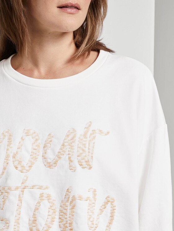 Sweatshirt with a letter print - Women - Whisper White Sweatshirt with a letter print - Women - Whisper White - 9 - TOM TAILOR
