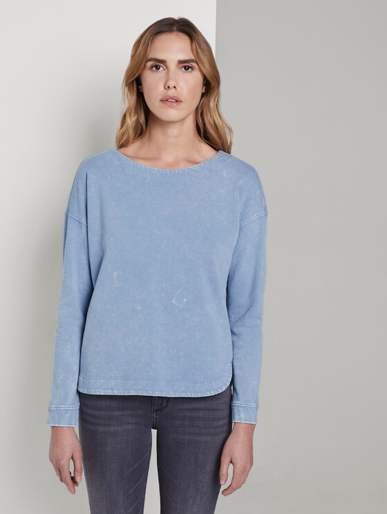 Sweatshirt im Acid Washed-Look - Frauen - Parisienne Blue Sweatshirt im Acid Washed-Look - Frauen - Parisienne Blue - 1 - TOM TAILOR