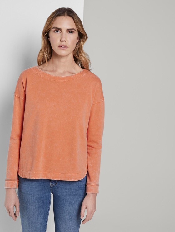 Sweatshirt im Acid Washed-Look - Frauen - fruity melon orange Sweatshirt im Acid Washed-Look - Frauen - fruity melon orange - 1 - TOM TAILOR