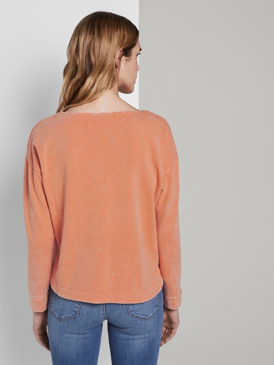 Sweatshirt im Acid Washed-Look - Frauen - fruity melon orange Sweatshirt im Acid Washed-Look - Frauen - fruity melon orange - 2 - TOM TAILOR
