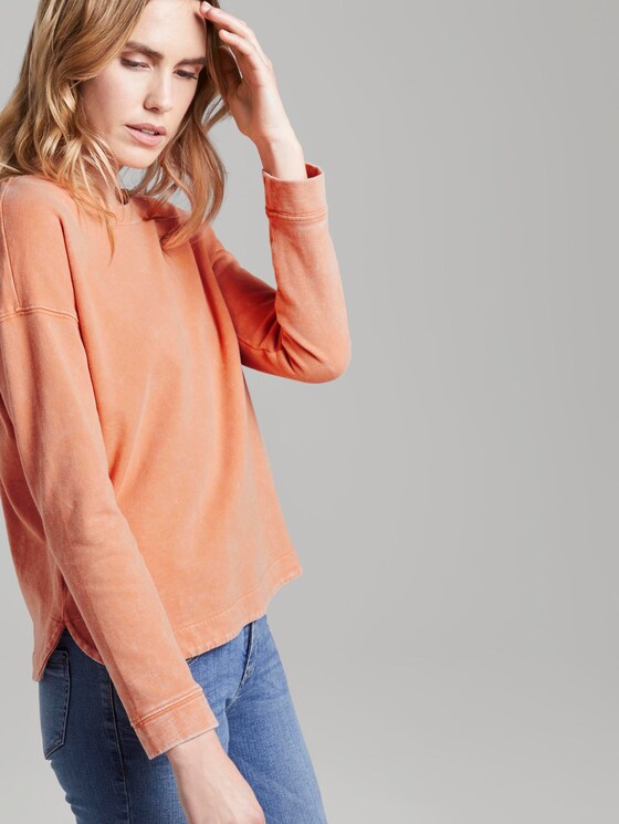 Sweatshirt im Acid Washed-Look - Frauen - fruity melon orange Sweatshirt im Acid Washed-Look - Frauen - fruity melon orange - 5 - TOM TAILOR