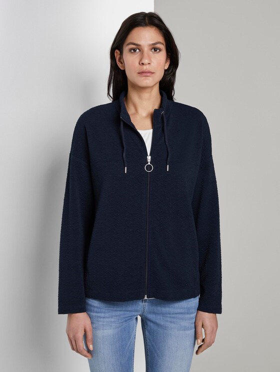 Sweatjacke mit Stehkragen - Frauen - Sky Captain Blue Sweatjacke mit Stehkragen - Frauen - Sky Captain Blue - 1 - TOM TAILOR