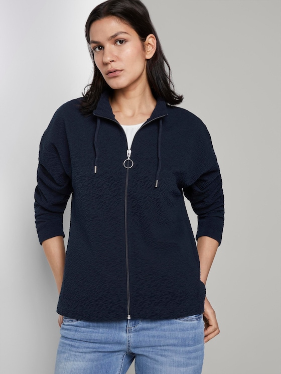 Sweatjacke mit Stehkragen - Frauen - Sky Captain Blue Sweatjacke mit Stehkragen - Frauen - Sky Captain Blue - 5 - TOM TAILOR