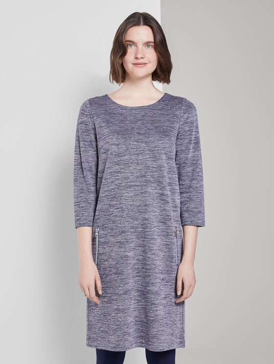 Minikleid mit U-Boot-Ausschnitt - Frauen - blue chambray structure Minikleid mit U-Boot-Ausschnitt - Frauen - blue chambray structure - 1 - TOM TAILOR
