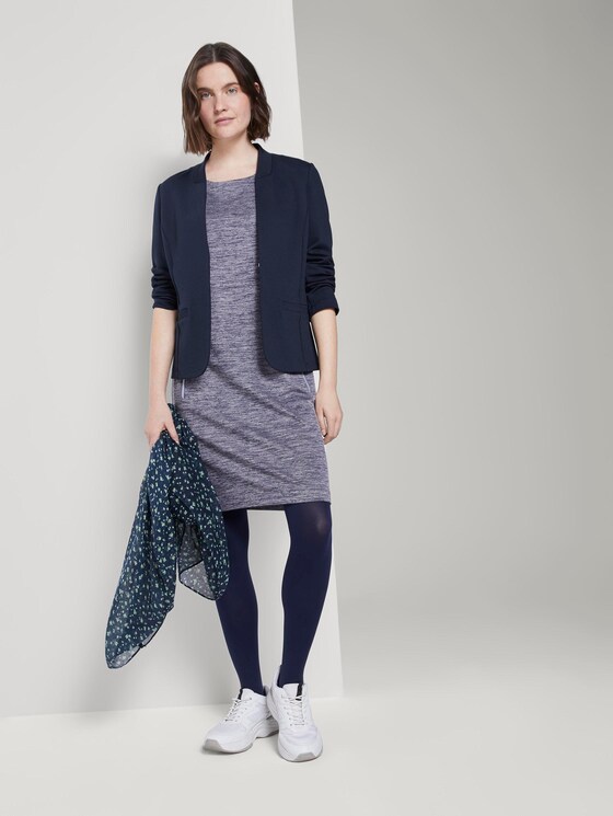 Minikleid mit U-Boot-Ausschnitt - Frauen - blue chambray structure Minikleid mit U-Boot-Ausschnitt - Frauen - blue chambray structure - 3 - TOM TAILOR