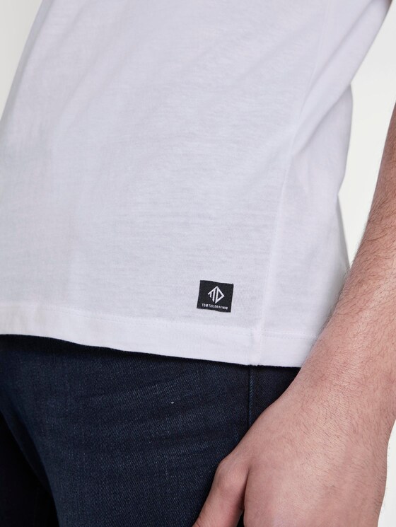 T-shirt with colour blocking stripes - Men - White T-shirt with colour blocking stripes - Men - White - 9 - TOM TAILOR Denim