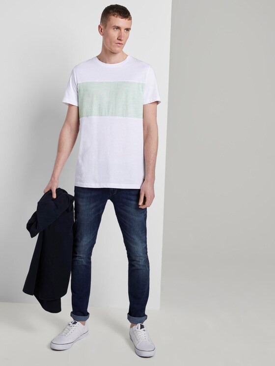 T-Shirt mit Colorblock-Streifen - Männer - soft neo green T-Shirt mit Colorblock-Streifen - Männer - soft neo green - 3 - TOM TAILOR Denim