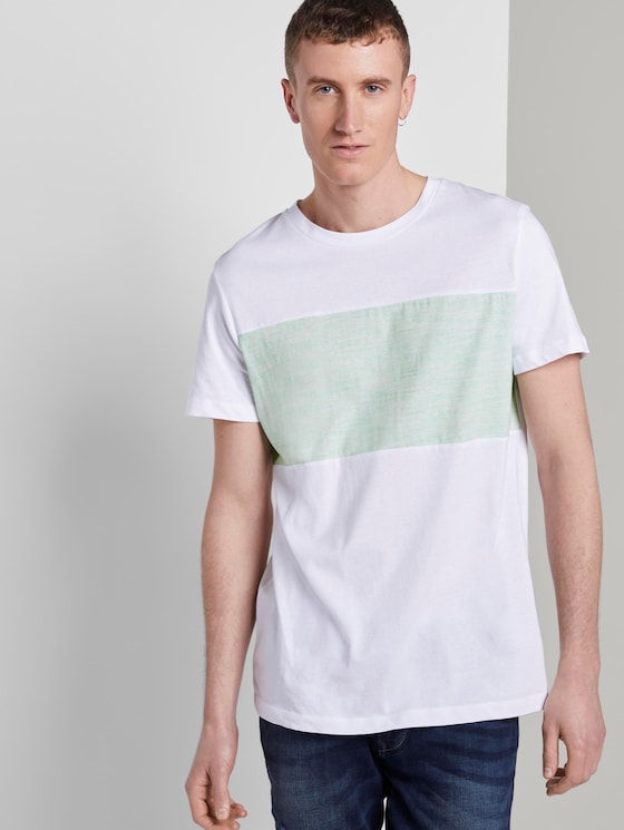 T-Shirt mit Colorblock-Streifen - Männer - soft neo green T-Shirt mit Colorblock-Streifen - Männer - soft neo green - 5 - TOM TAILOR Denim