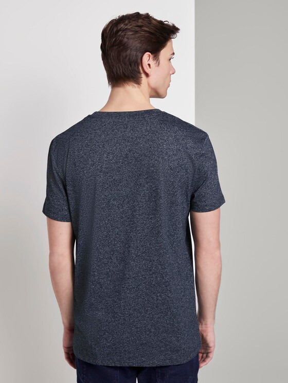 Strukturiertes T-Shirt mit Print - Männer - Sky Captain Blue Non-Solid Strukturiertes T-Shirt mit Print - Männer - Sky Captain Blue Non-Solid - 2 - TOM TAILOR Denim