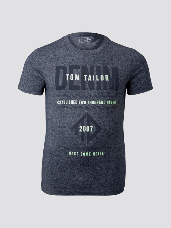 Strukturiertes T-Shirt mit Print - Männer - Sky Captain Blue Non-Solid Strukturiertes T-Shirt mit Print - Männer - Sky Captain Blue Non-Solid - 7 - TOM TAILOR Denim