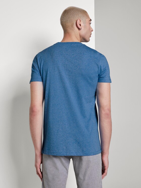 Strukturiertes T-Shirt mit Print - Männer - water sport blue Strukturiertes T-Shirt mit Print - Männer - water sport blue - 2 - TOM TAILOR Denim