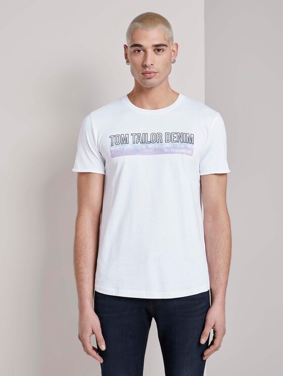 T-Shirt mit Batik-Print - Männer - White T-Shirt mit Batik-Print - Männer - White - 1 - TOM TAILOR Denim