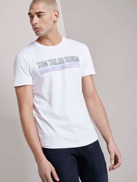 T-Shirt mit Batik-Print - Männer - White T-Shirt mit Batik-Print - Männer - White - 5 - TOM TAILOR Denim