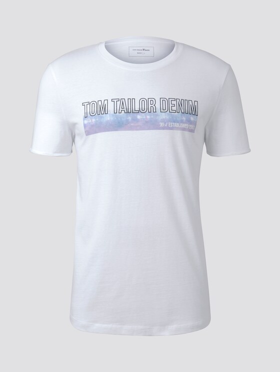 T-Shirt mit Batik-Print - Männer - White T-Shirt mit Batik-Print - Männer - White - 7 - TOM TAILOR Denim