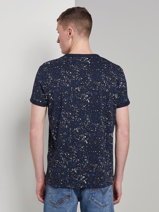 T-Shirt mit Alloverprint - Männer - navy blue white splashes print T-Shirt mit Alloverprint - Männer - navy blue white splashes print - 2 - TOM TAILOR Denim